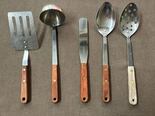 Vintage Robinson Knife Co Slotted Short Spatula, Spoons, Ladle++ Stainless USA