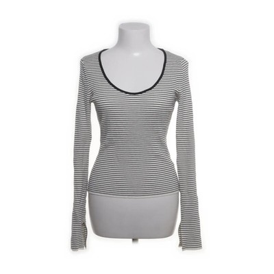 H&M, Strickpullover, Größe: M, Weiß/Schwarz, Viskose/Polyamid, Streifen #EOr