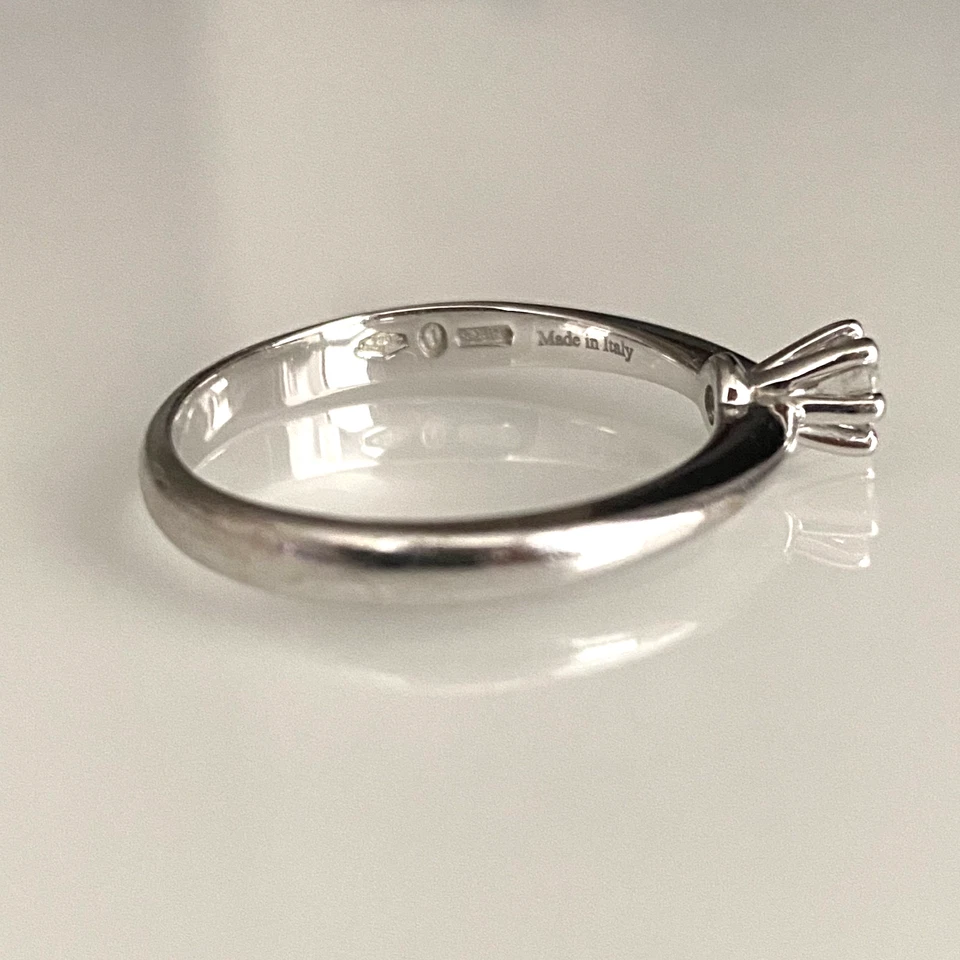 Anillo de compromiso Damiani Elettra - Oro blanco de 18 quilates, diamante de 0,15 quilates - Certificado Foto 3 de 4