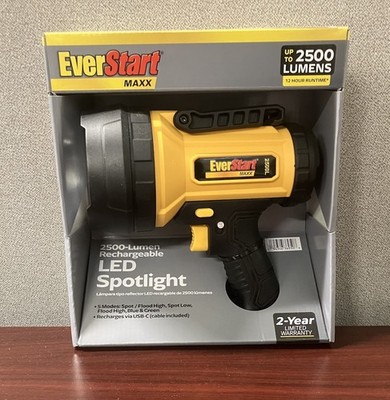 EverStart 2500 Lumens Rechargeable LED Portable Spotlight Power Bank Combo