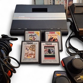 Atari 2600 & 7800 Pro System Lot w/ Game Center &mdash; Joystick, Paddles & 28 Games