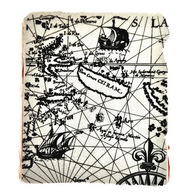 ANCIENT WORLD MAP Unbranded Cling Rubber Stamp Ocean Charts Ship Sea Pirate bb49