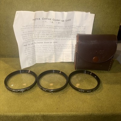 Hoya 49 mm diameter Macro Lens Filter Set (+1 +2 +3) . Made in Japan circa 1970
