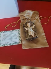  Vtg Baby Jesus Manger Nativity  ITALY Figurine Florentine Collection w Bag