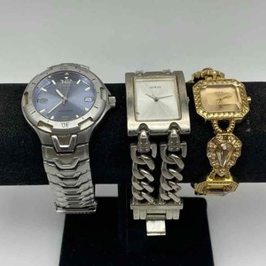 Guess Mixed Wristwatch Lot of 3 Men's Women's Stainless Steel Gold Tone Quartz
