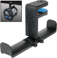 PC Gaming Dual Headphone Stand Clip On Desk Headphone Holder with Adjustable