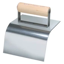 KRAFT TOOL CF195 Curb Tool w/Wood Handle, 6" x 5" 3"R