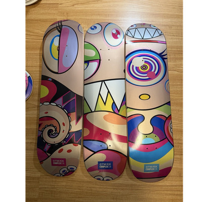 Takashi Murkami complex con 2017 skate deck eyes mouth face set of 3