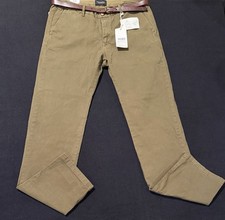 Scotch  Soda Green Cotton Elastane Stuart Flat Front Chino Pants Men's Sz 31/32