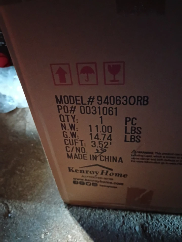 Brand New In Box KenroyHome Over Island Light Fixture 3 Light Hanging - Image 3 of 3