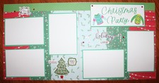 Christmas scrapbook pages 2 each 12 x 12 handmade assembled premade "Party"