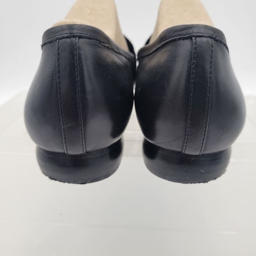 AK Anne Klein Leder schwarz Nadelstreifen vorne Loafer Schnalle niedriger Absatz Größe 11 - Bild 8 von 10