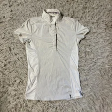 Women’s XS White Tredstep Short Sleeve Horseback Riding Show Shirt 