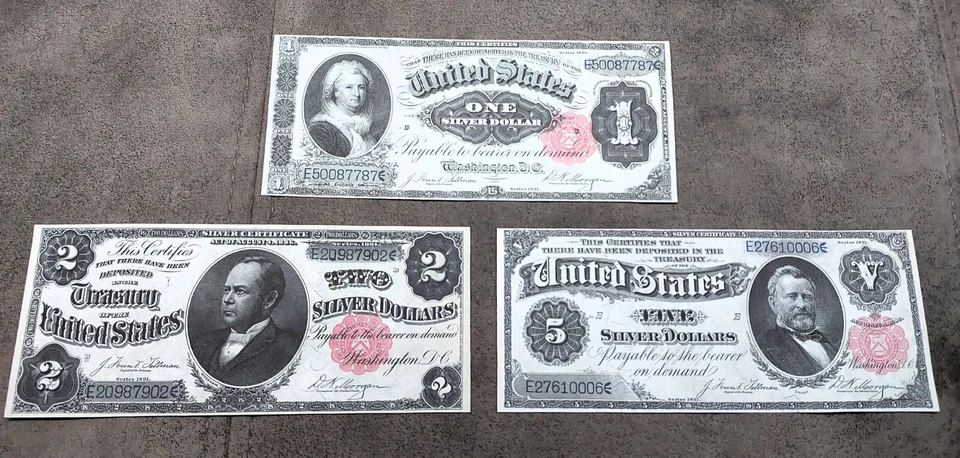 Reprint on paper with W/M United States 1891 year Silver Dollar FREE SHIPPING!!! - Image 3 of 4