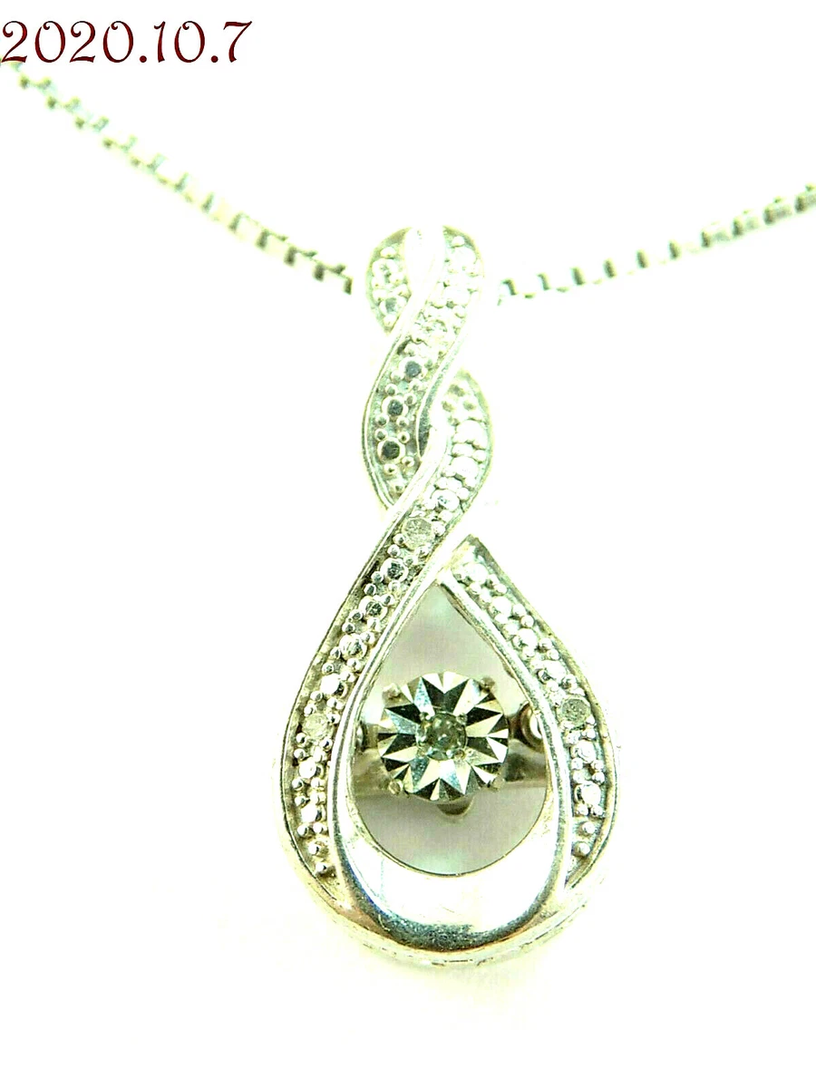 oTc Rocking Diamond Accent Infinity Sterling Silver 925 Pendant Necklace 18.5