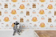 3D Cartoon Lion Koala Rainbow Self-adhesive Removable Wallpaper Murals Wall 635