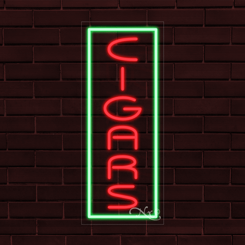 NEW "CIGARS" w/BORDER VERTICAL 30x12 INCH LED FLEX WINDOW/WALL INDOOR SIGN 31533 - Picture 1 of 1