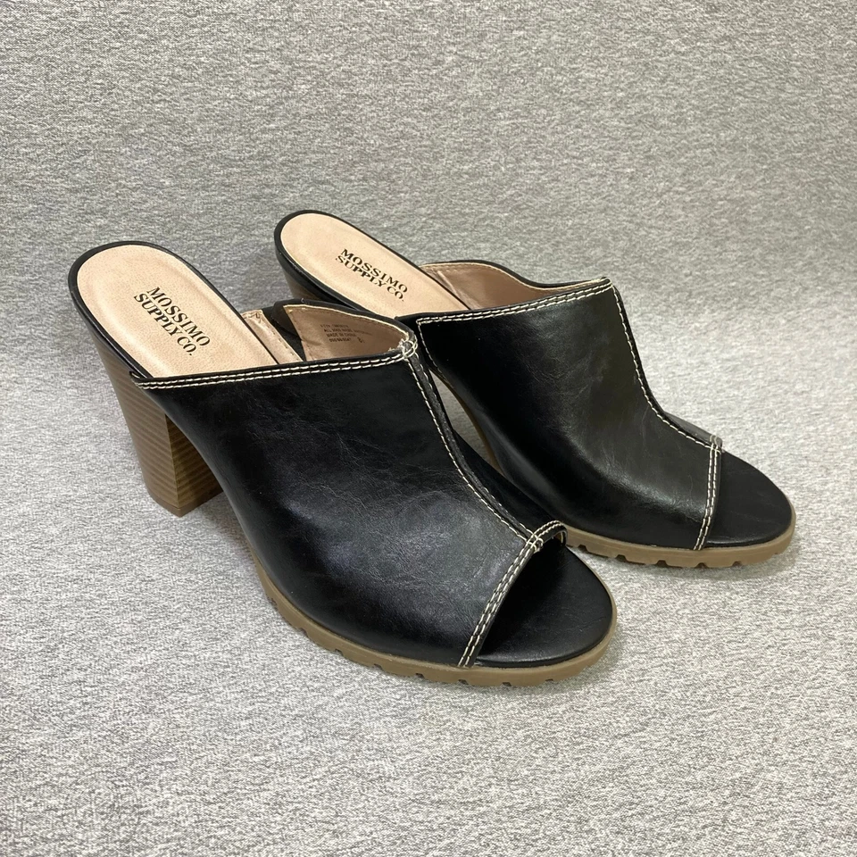 Mossimo Supply Co. 鞋女式 8.5 码黑色拖鞋无懒人凉鞋 — 第 2/4 张图片