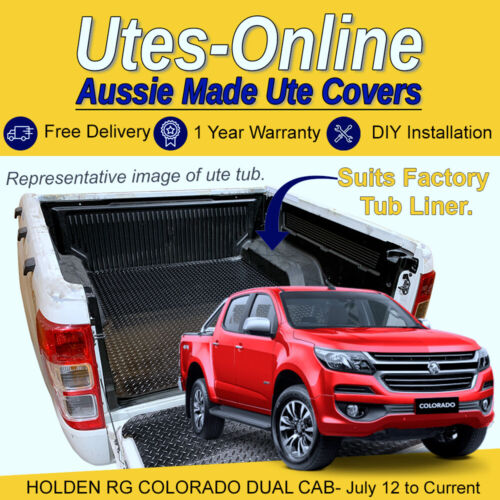 Checker Plate Rubber Mat For HOLDEN RG COLORADO DUAL CAB UTE Truck (Yr: 2012+)