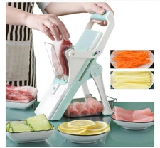 Safe Multifunctional Mandoline Slicer 5 in 1 Vegetable Chopper, Pro Food Chopper