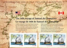 US Mint Sheet MNH VF SC#4074 The 1606 Voyage of Samuel de Champlain