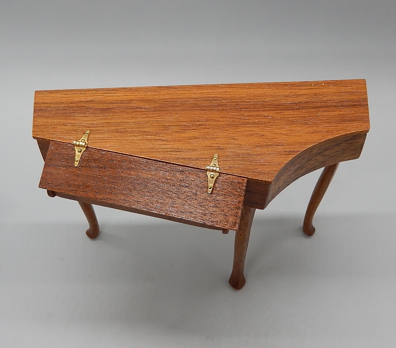 Vtg OOAK Hand Painted Harpsichord W Bench CMS Artisan Dollhouse