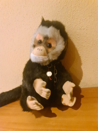 30 cm grande 50 años mono de peluche Hermann chimpancé vintage retro - Imagen 1 de 6