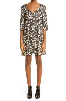 BA&SH BASH May Floral Ecru Print Lady Dress Sz Large EUC