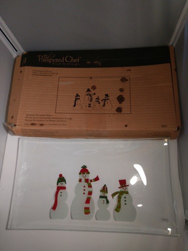 The Pampered Chef Holiday Rectangle Platter of Snowman - Picture 4 of 4