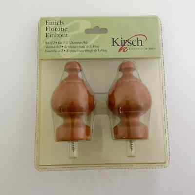 Kirsch Wood Trends Tulip Finials for 1 3/8'' Diameter Pole -1 Pair Light Cherry