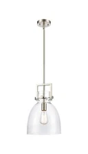INNOVATIONS LIGHTING Newton Bell - 1 Light 10" Stem Hung Pendant - Satin Nick...