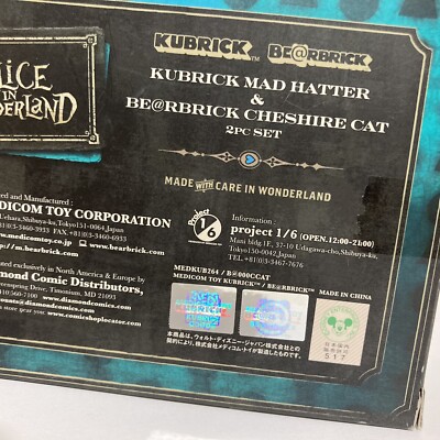 KUBRICK MAD HATTER &amp; BE@RBRICK CHESHIRE CAT SET ABS&amp;PVC 塗装済みアクションフィギュア Disney Medicom Alice In Wonderland Mad Hatter Kubrick