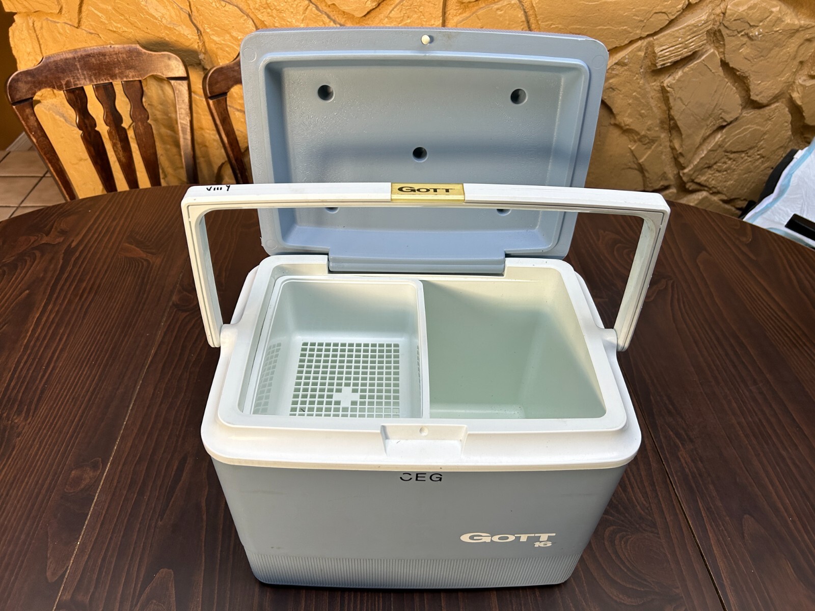 Vintage Gott Cooler 16 Qt Gray & White Model 1916 Ice Chest USA 17"x12"x13.5" eBay