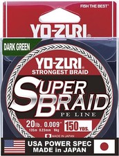 Yo Zuri 20 Lb Dark Green Superbraid Fishing Line High Abrasion Resistance Dur...