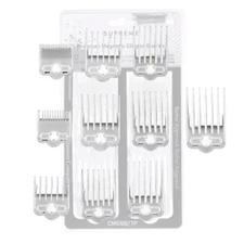 Supreme Trimmer 10 Magnetic Guide Combs for Clippers | CMG100 Transparent Frost