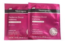 2 Neutrogena Radiance Boost 100% Hydrogel Mask (brightening) Individual Packs B3