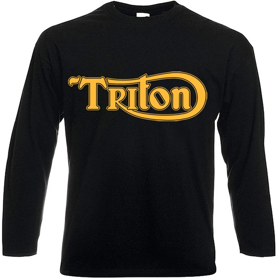 FRUIT OF THE LOOM T-shirt à manches longues TRITON - Café RacerVintage Motorcycle Motard Triumph