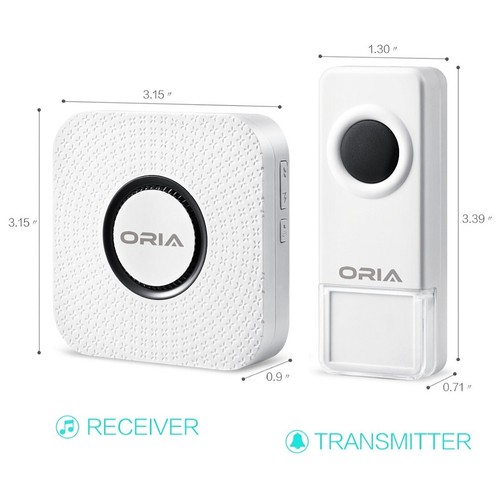 New ORIA Wireless Door Bell Waterproof 900 Feet 52 Chimes Cordless UK Plug - Picture 6 of 7