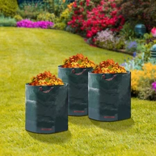 3PCS Garden Waste Bags 32 Gallon Reusable Yard Leaf Lawn Trash Waste Bags
