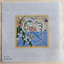 Melissa Shirley Handpainted Needlepoint Canvas: Flowers Jewelry Beads 312B 1995