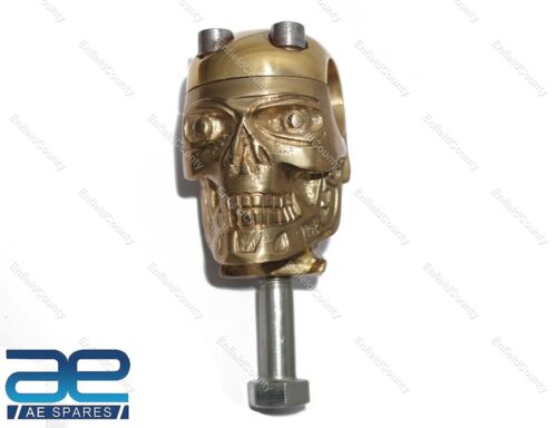 Skull Custom Brass Old School 1" Handlebar Risers for Harley Bobber Chopper - Bild 11 von 12