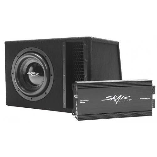 SKAR AUDIO SINGLE 10" 2000 WATT EVL SERIES BASS PACKAGE W AMPLIFIER AND WIRE KIT - Picture 2 of 5