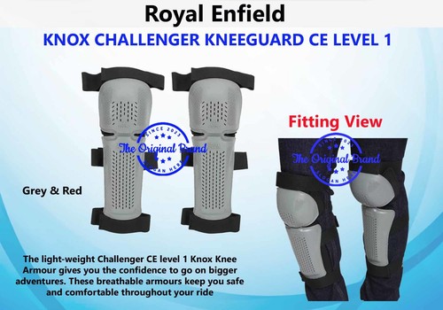 ROYAL ENFIELD "KNOX CHALLENGER KNEEGUARD CE LEVEL 1 BLACK & RED & GREY BLACK" - Picture 10 of 16