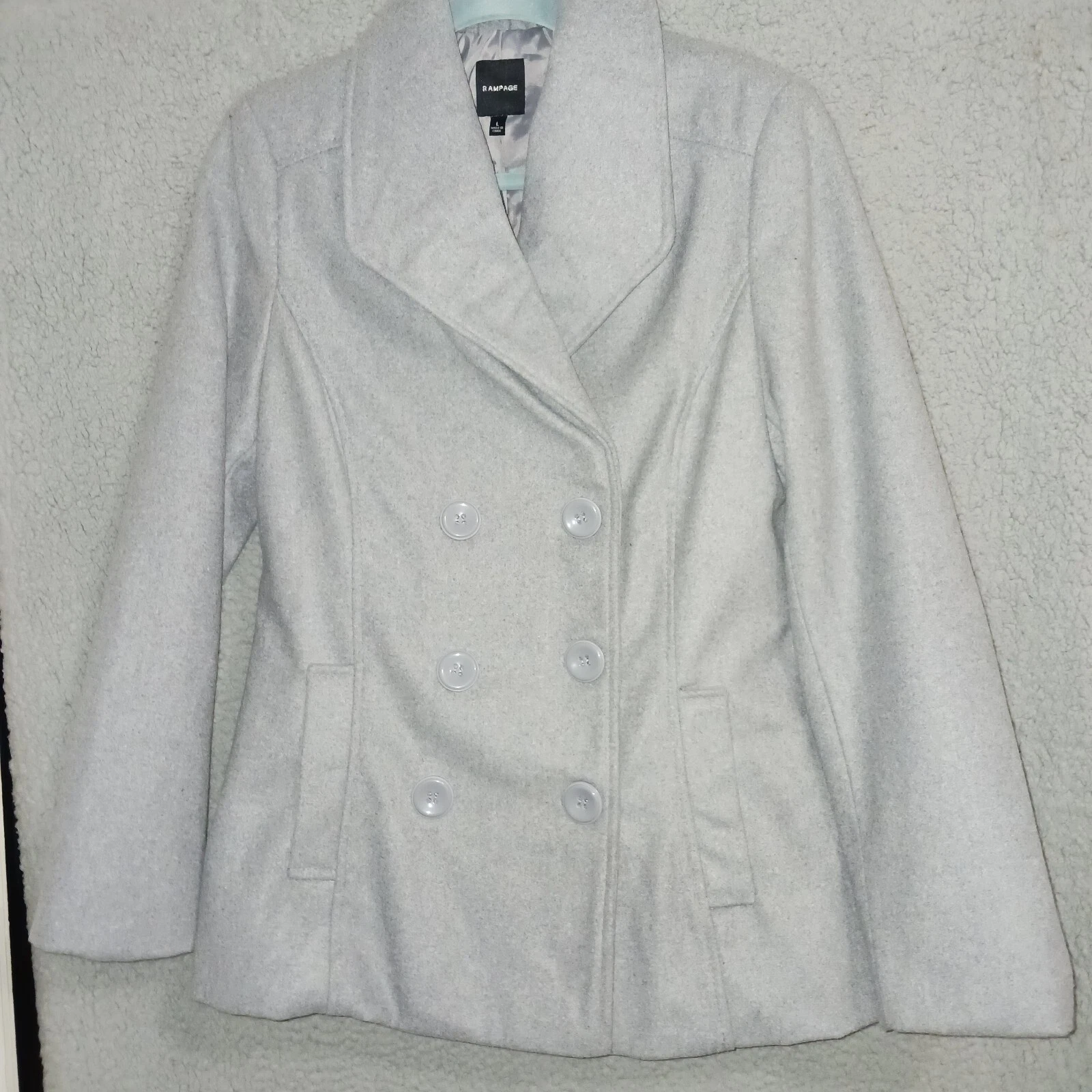 VETEMENTS Cappotto donna Rampage classico doppiopetto classico grigio corto pea taglia large