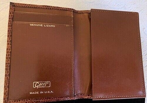 VINTAGE GARY'S COGNAC REAL LIZARD & LEATHER MADE IN USA CREDIT CARD CASE - Picture 4 of 12