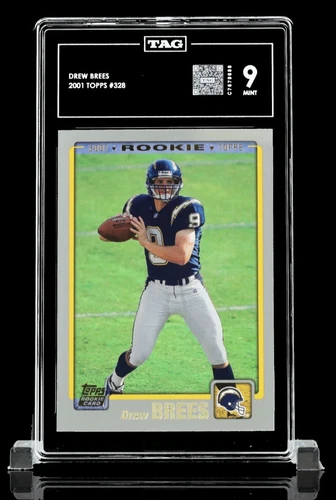 Drew Brees 2001 Topps True Rookie RC #328 Tag 9 Mint! Beautiful Card!