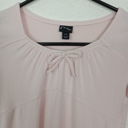Art Class Top Girl's M (8) Light Pink Ribbed Long Sleeve Blouse Bow Tee NWT - Picture 4 of 9