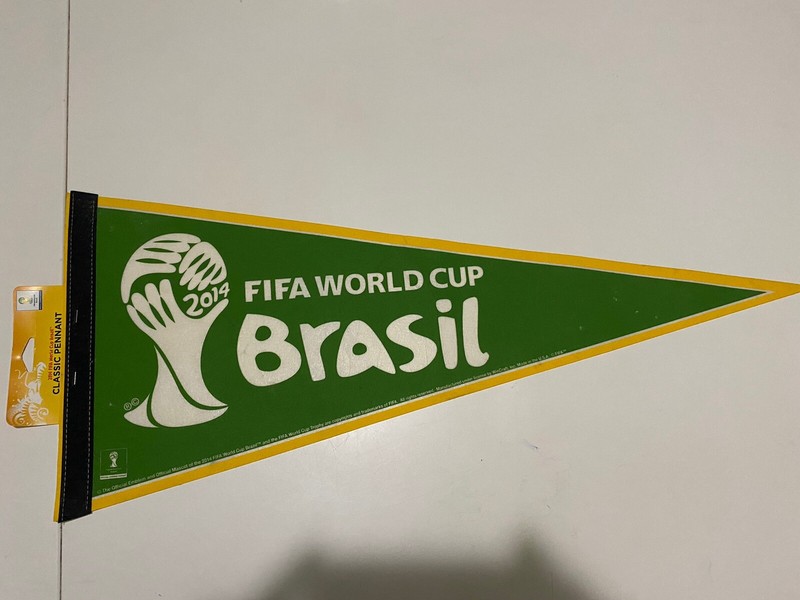 Vintage 2014 Authentic Souvenir FIFA World Cup Soccer Brasil Pennant Made USA