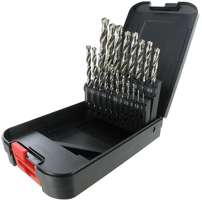 ABRABORO HSS-G Metallbohrer Satz 19-teilig DIN 338 geschliffen 1-10 x0,5 Bohrer-Kassette