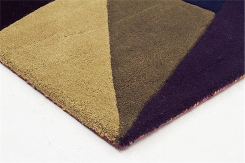 VIVID GEOMETRIC MULTI COLOUR THICK HANDMADE WOOL FLOOR RUG RUNNER 80x400cm **NEW - Picture 3 of 5